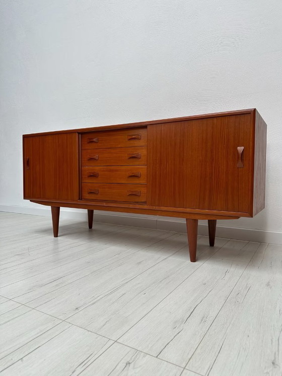 Image 1 of Buffet vintage danois en teck du Mid Century par Clausen & Søn 60s 70s