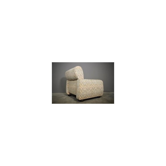 Image 1 of Set of 3 vintage wooden and fabric armchairs, 1970s