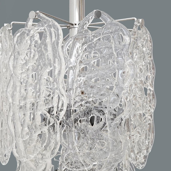 Image 1 of Kroonluchter "Ragnatela" met Murano glaselementen, 1970