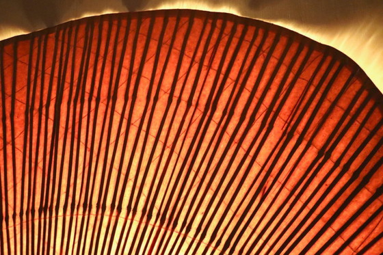 Image 1 of Grande lampada da terra Uchiwa di Ingo Maurer per M Design, Germania 1977