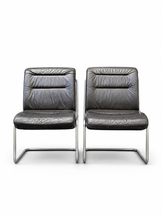Ensemble de fauteuils en cuir Mauser – Chrome, Leather (photo 4 of 5)