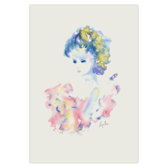Image 1 of Cécile CHAPELLIER Jeune fille de profil I Litografía firmada