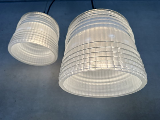 Image 1 of Lampe suspendue industrielle vintage - Europhane (verre dépoli)