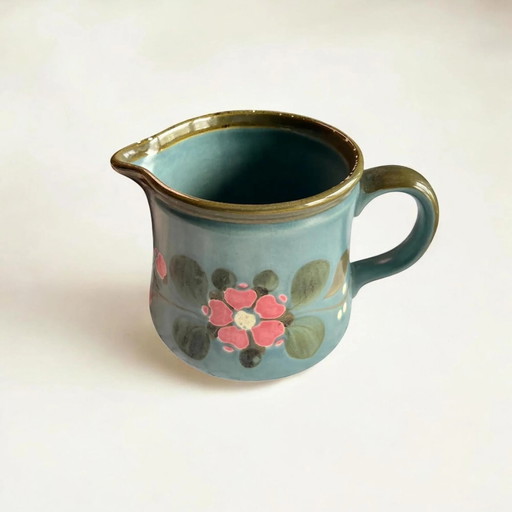 Pichet Vintage SMF Schramberg Vaisselle Garmisch 1970, Majolique, peint à la main, cuit au four, également utilisable comme vase