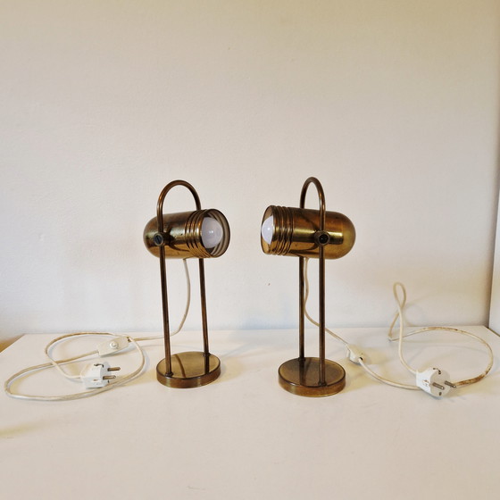 Image 1 of Heinz Neuhaus / Rolf Krüger 2 vintage lamps copper table lamp