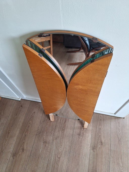 Miroir rond pliant vintage
