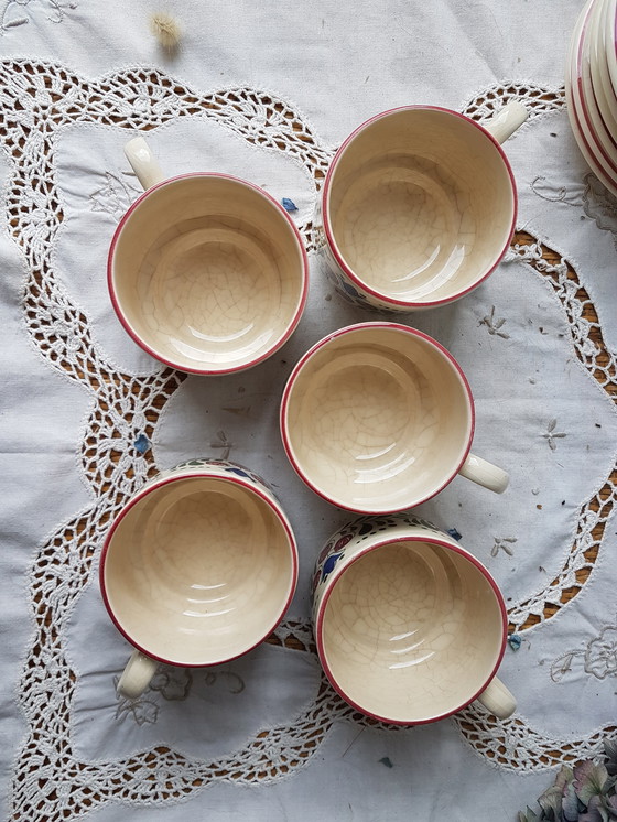 Image 1 of Vintage aardewerk 5 persoons koffie servies