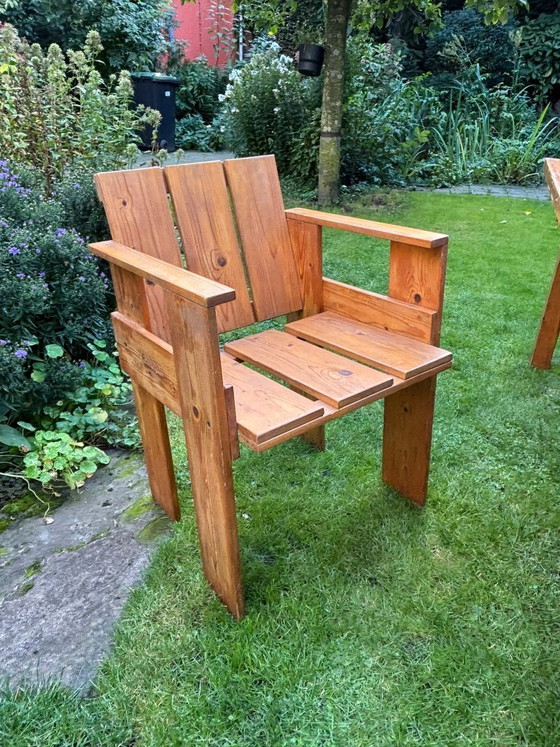 Rustic Wooden Dining Table Incl 4 Crate Chairs – Dining set (photo 2 of 6)