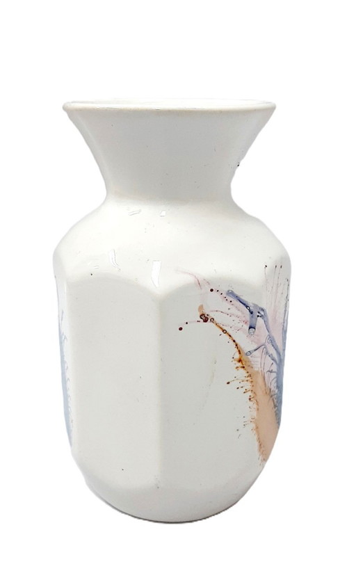 Vintage ceramic octagon vase