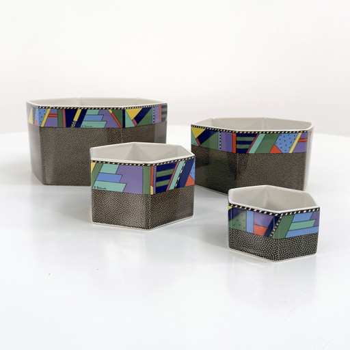 Set of Serving Bowls Metropol by Barbara Brenner for Rosenthal Studio, 1990s