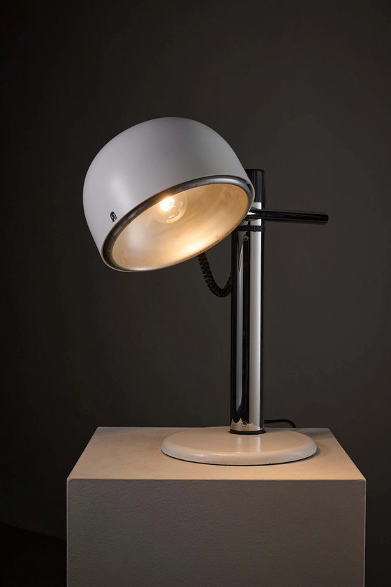 White & Chrome Table Lamp by Enrique Franch for Metalarte, 1970s, Black (photo 5 of 6)