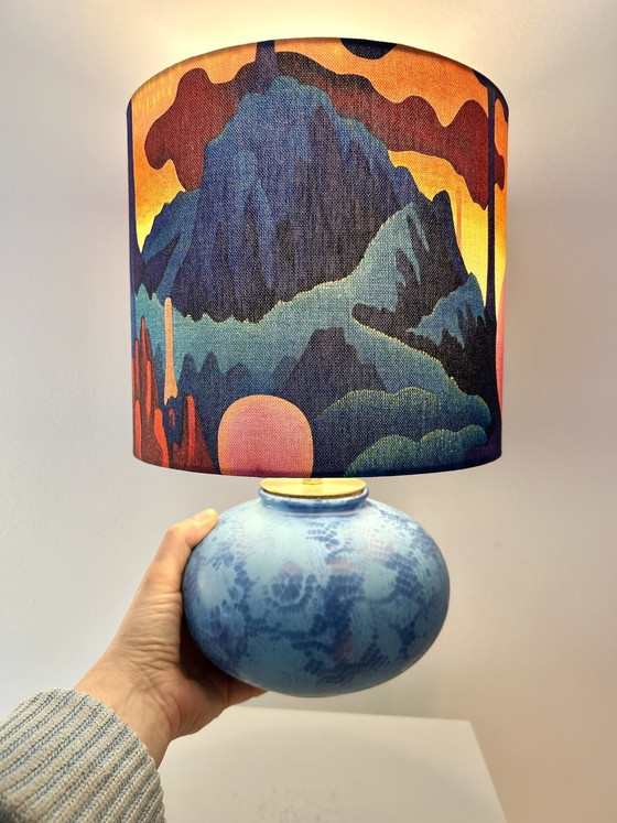 Image 1 of Lampada sferica Space Age di Scheurich - Ceramiche della Germania Ovest - realizzata con un vaso vintage riciclato