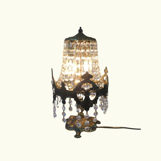 Lampe Vintage en cristal baroque - Elegant Bedside Lighting