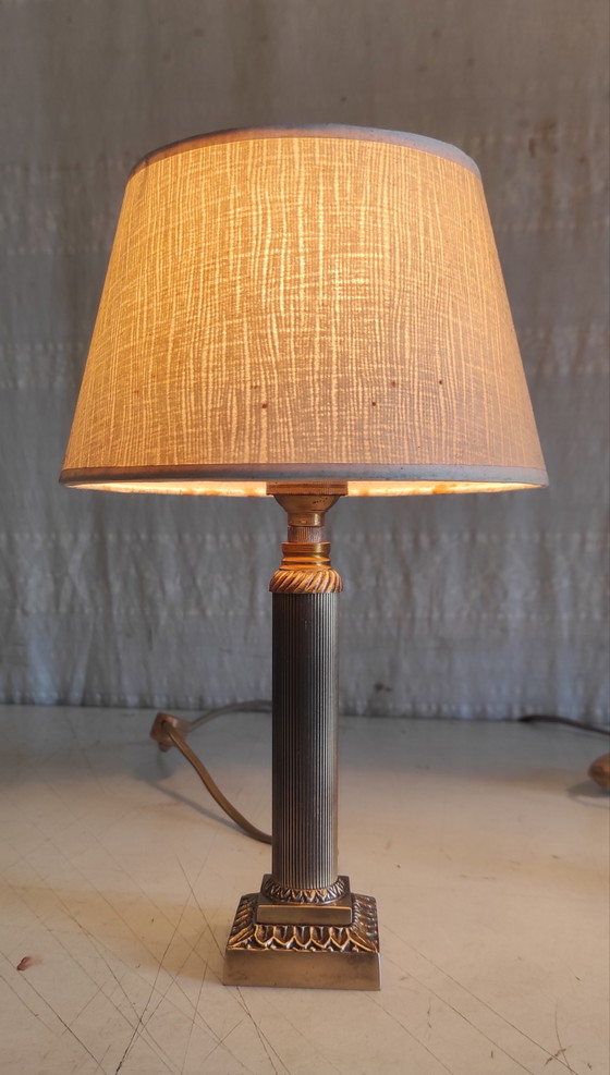 Image 1 of Neoclassical table lamps in gilt brass - mid-20th century