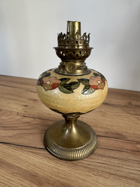 Image 1 of Pied lampe laiton émaillé 