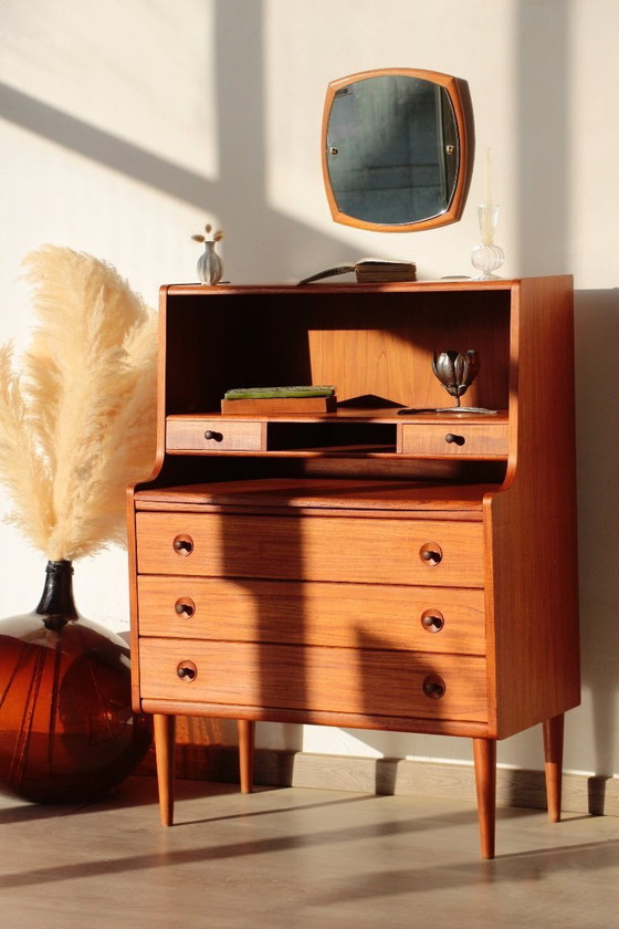Image 1 of Vintage Scandinavische teakhouten secretaire - MSE Mobler (1960)