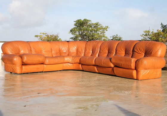 Image 1 of Fauve" Leather Modular Sofa