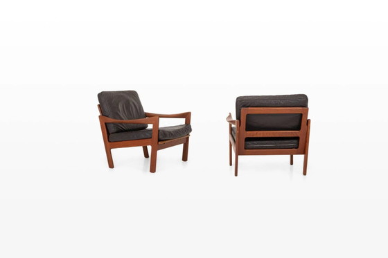 Poltrone vintage di Illum Wikkelsø per Niels Eilersen, anni '60, set di 2 – Leather, Scandinavian (photo 6 of 12)