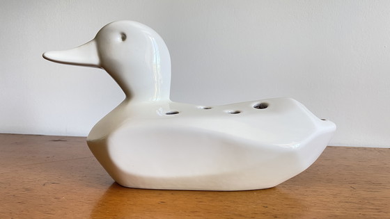 Image 1 of Keramische Bloemenprikker Eend Vaas 80s