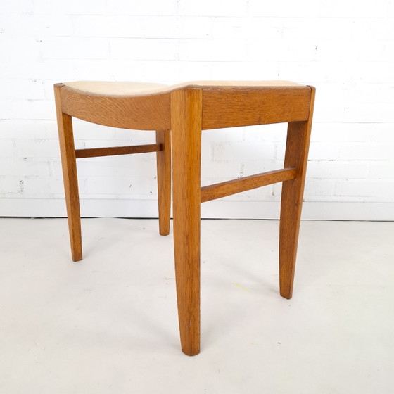 Image 1 of Tabouret vintage en chêne, style moderne du milieu du siècle, années 1970