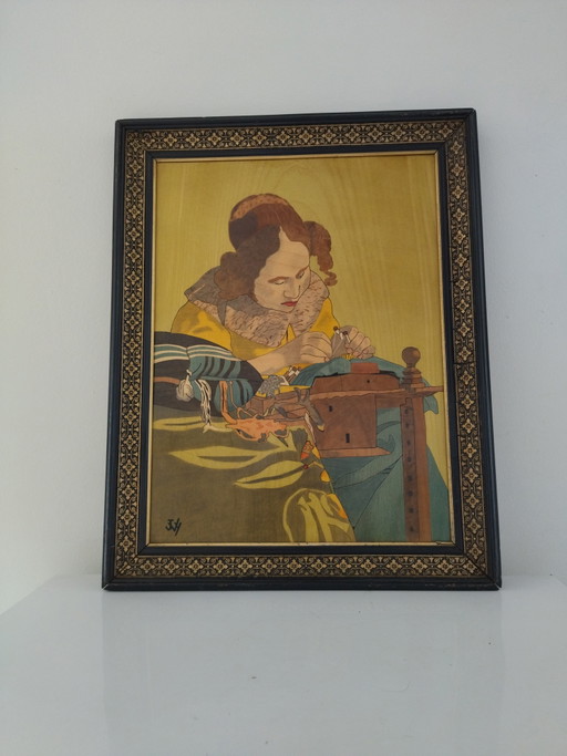 Vintage Pyrography and Painting on Wood
