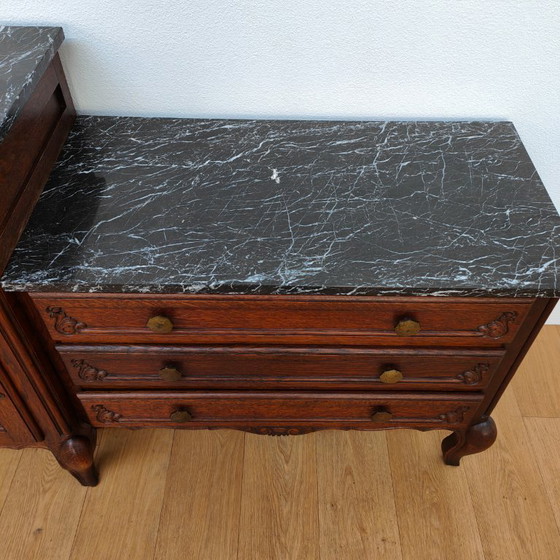Image 1 of Vintage TV Cabinet, Sideboard, Chest of Drawers, Sideboard with Marble Top
