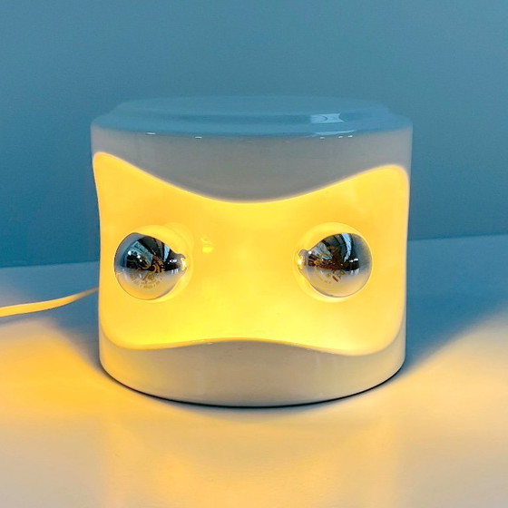 Image 1 of White Stacking Ceramic Table Lamp from Perdomello 70 Italy, 1970s