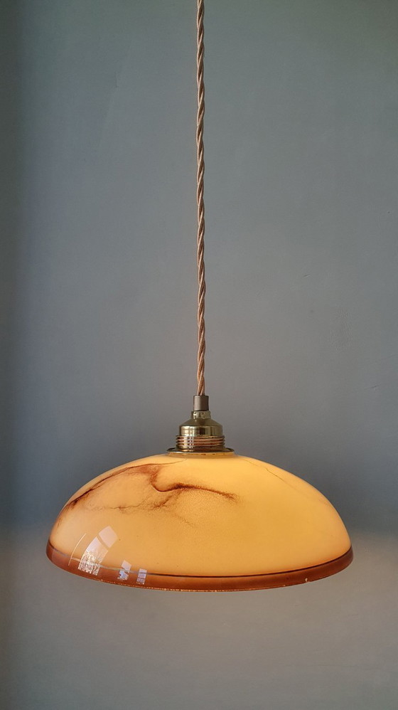 Image 1 of Set di lampade a sospensione vintage in opalino marmorizzato