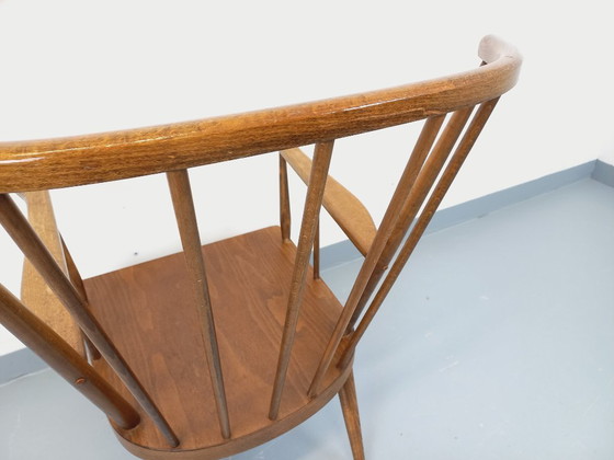 Image 1 of Poltrona vintage in legno Baumann, modello Fan, degli anni '60.