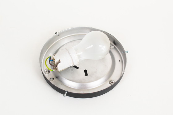 Image 1 of 1x Lampada da parete originale in vetro ambrato 'Flower' degli anni '70 di Erco