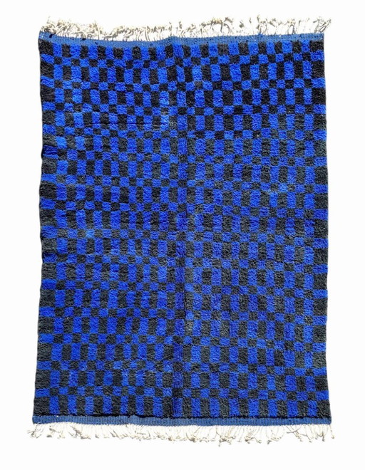 Tapis berbère marocain bleu 3 x 2 m