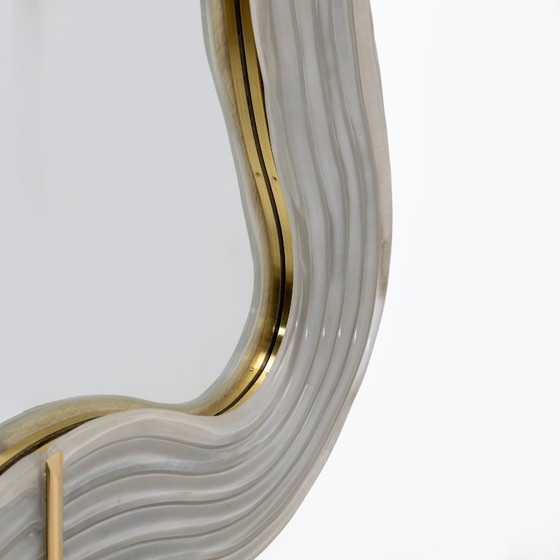 Image 1 of Ondae – Sculptural Mirror in Brass and Murano Glass
