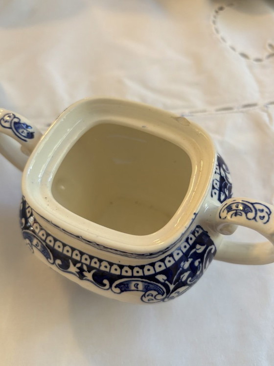 6-piece Royal Sphinx Maastricht Cambridge Old England Crockery, blue-white, Ceramic, Vintage (photo 12 of 12)