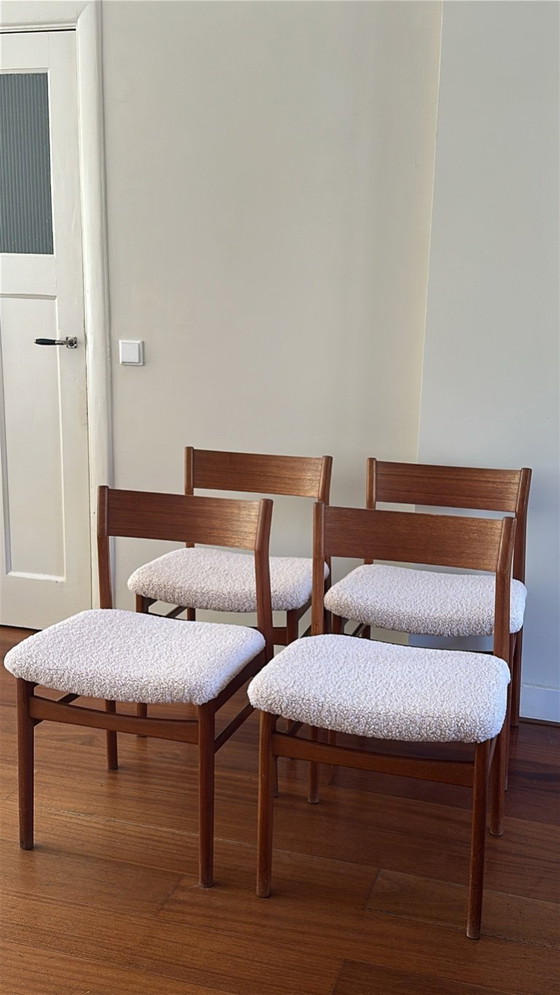 Image 1 of 4x vintage teak teddy chairs