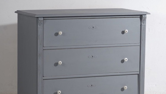 Antique silver gray chest of drawers (c.1900) #18 (photo 3 of 34)