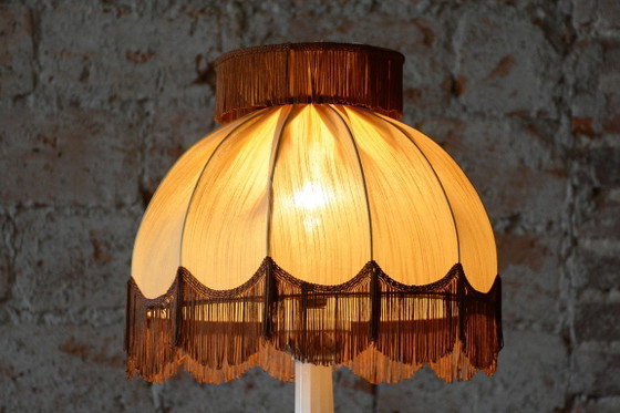 Restored Art Deco Table Lamp, Ceramic, Textile Lampshade, Austria-Vienna, 1910s (photo 5 of 11)