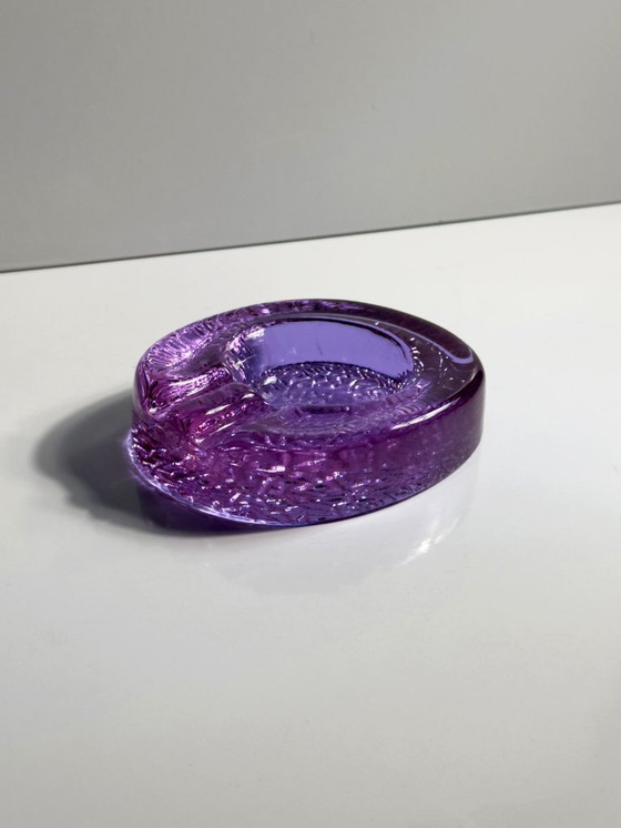 Image 1 of Vintage Glas Aschenbecher 70er Italien Palo Santo Schale Murano Alexandrit Mid Century 70er 1970 Neodym Zelezny Brod ZBS Flieder