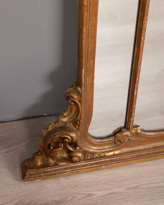 Image 1 of BAROKKE STIJL VERGULDE HOUTEN WANDSPIEGEL UIT HET BEGIN VAN DE 20E EEUW