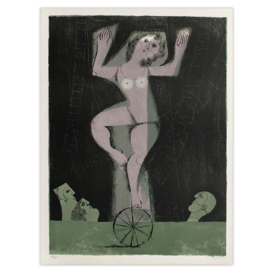Image 1 of Samy BRISS Les saltimbanques - la roue Signed lithograph 1977