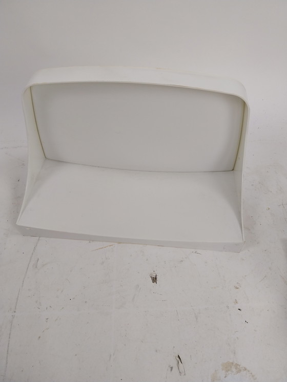 Image 1 of 2 mensole da parete in plastica bianca degli anni '70 provenienti dall'ex Cecoslovacchia