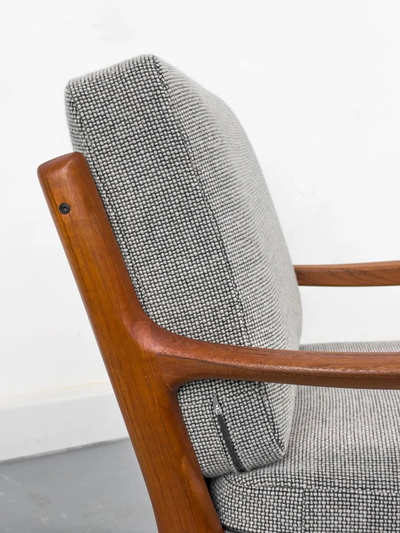 Senator Rocking Chair in Teak by Ole Wanscher for Cado, 1974, Wool, Mid Century Modern (photo 12 of 31)
