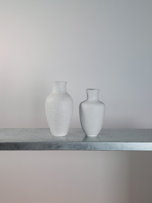 Paar vintage Vase Metzler Ortloff Biskuitporzellan 