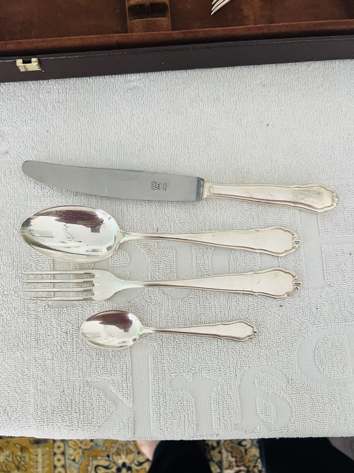Couverts WMF 90g plaqués argent massif.