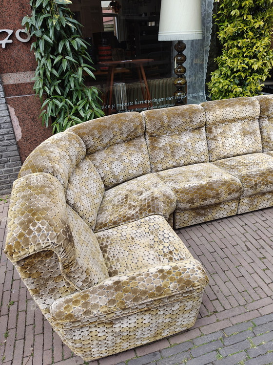 Image 1 of Canapé modulaire vintage, motif à écailles des années 70