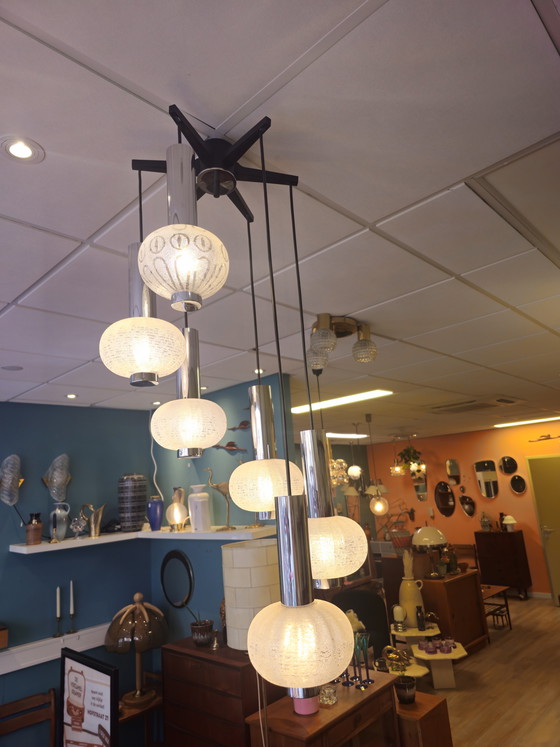 Image 1 of Vintage Sölken Leuchten Waterval Hanglamp Plafondlamp Lamp