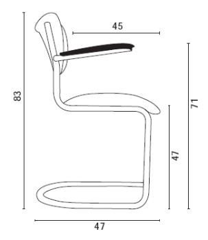 Image 1 of Sedia con struttura tubolare Brothers De Wit modello 3011 4x