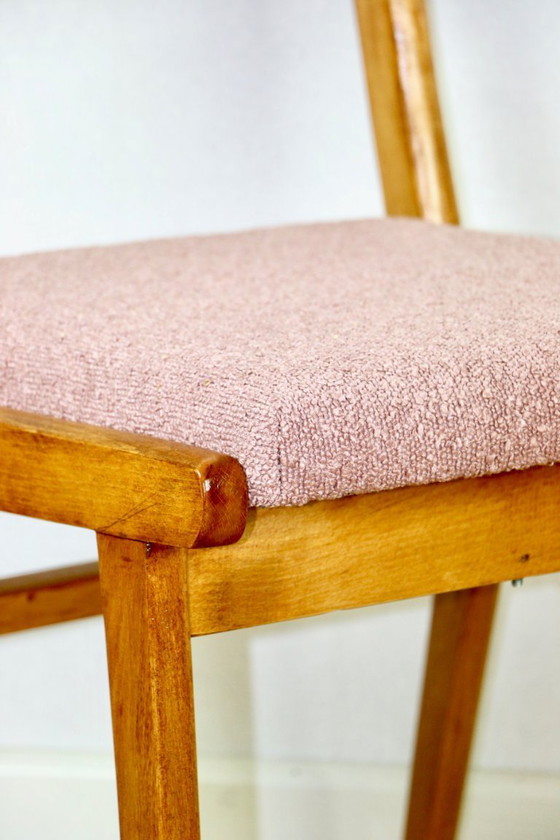 Image 1 of Sedie vintage rosa fucsia boucle - set da 6