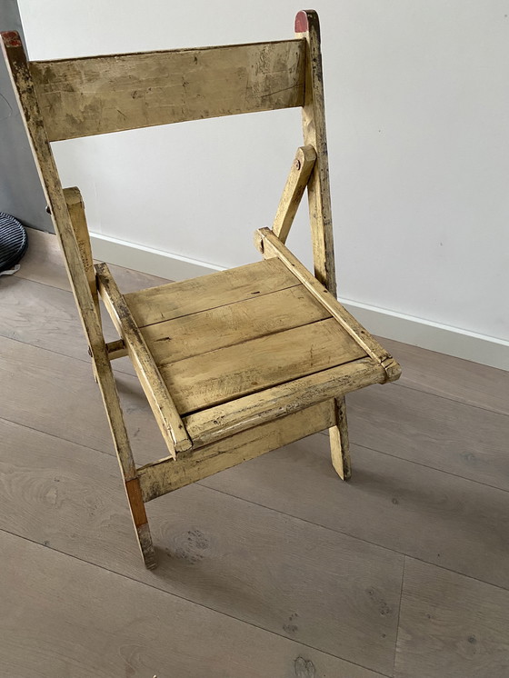 Image 1 of Chaise pliante indienne vintage en bois