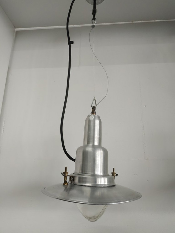 Image 1 of Set of unique and rare 'small' vintage Ucello fisherman's lamps ceiling lamp