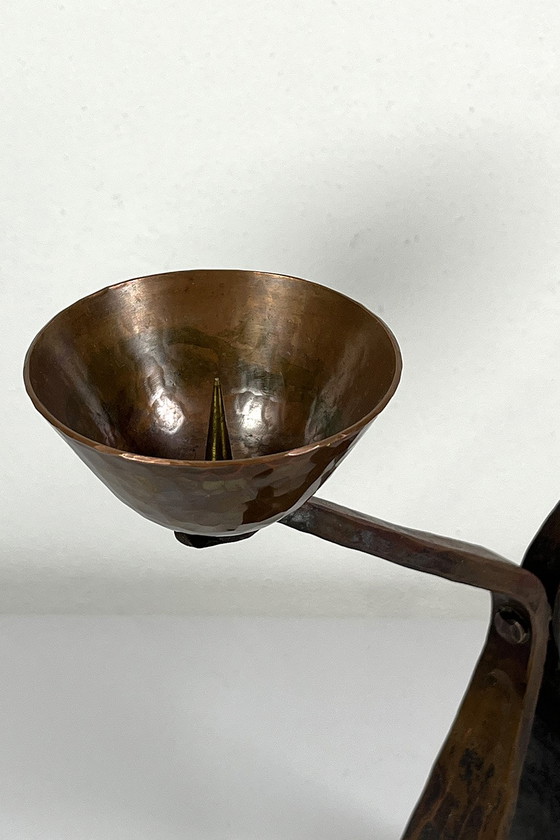 Image 1 of Brutalist bronze candlestick